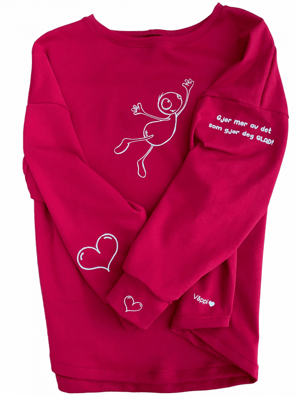 Glad!- baggy jerseygenser_mørkerød