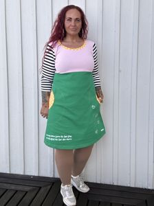 Hovedbilde Gøy&moro ❤️ Jeanskjole_grønn/lyserosa