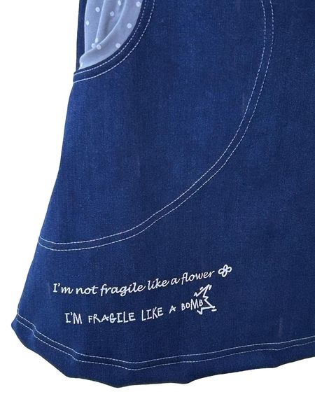 Bomb- mørkeblått/grått jeansskjørt 