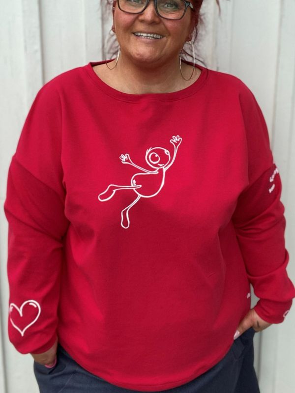 Glad!- baggy jerseygenser_mørkerød