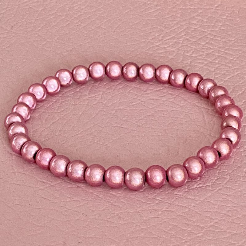 6 mm perler armbånd_Lyserosa